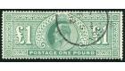 SG266. 1912 £1 Dull blue-green. Choice superb fine used...