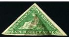 SG21. 1863 1/- Bright emerald-green. Superb used with excellent