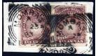 SG11ab. 1893 4 1/2a Brown-purple 'Imperforate Pair'. Very fine u