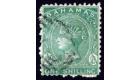 SG38. 1865 1/- Blue-green. Exceptionally fine well centred used.