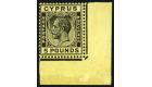 SG117a. 1928 £5 Black/yellow. Superb fresh corner sheet margina