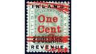 SG209a. 1890 1c on $3 Green and black 'Surcharge Double'. Superb