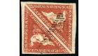 SG5. 1857 1d Brick-red/cream toned paper. Brilliant fine used pa
