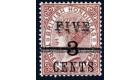 SG49b. 1891 5c on 3c on 3d Red-brown 'FIVE' and bar double. Bril