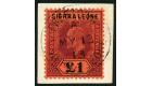 SG111.1911 £1 Purple and black/red. Brilliant fine used on piec