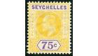 SG68a. 1906 75c Yellow and violet. 'Dented Frame'. Superb fresh 