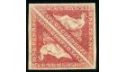 SG5a. 1858 1d Rose. Superb fresh mint pair...