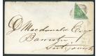 SG5a. 1851 6d Yellow-green. 'Bisect'. Superb fine used on cover.
