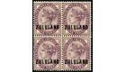 SG2. 1888 1d Deep purple. Brilliant fresh mint block, 3 U/M...