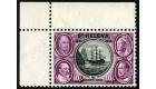 SG123. 1934 10/- Black and purple. Brilliant fresh U/M top corne