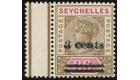 SG39a. 1901 3c on 36c Brown and carmine. 'Surcharge Double'. Exc