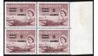 SG191e. 1957 5c on 45c Purple-brown. 'Surcharge Double'. Brillia