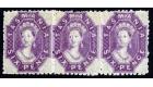 SG139. 1879 6d Dull reddish lilac. Brilliant fresh mint strip of