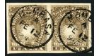 SG4a. 1890 1/2a Dull brown 'Imperforate Pair' Superb fine used..