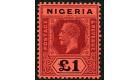 SG12b. 1927 £1 Deep purple and black/red. Superb fresh mint...
