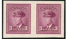 SG378 Variety. 1943 3c Purple. 'Imperforate Pair'. Brilliant U/M
