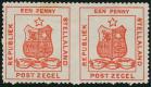 SG1a. 1884 1d Red. 'Imperforate Between, Horizontal Pair'. Super