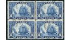 SG284. 1929 50c Blue. Superb used block of 4...