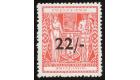 SG F216aw. 1950 22/- on 22/- Scarlet. 'Watermark Inverted'. Bril
