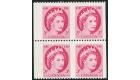 SG465a. 1954 3c Carmine. 'Imperforate Between'. U/M mint block..