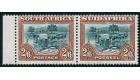 SG37. 1927 2/6 Green and brown. U/M sheet marginal mint pair...