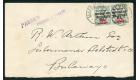 SG13. 1900 6d on 2d Green and carmine. Envelope to Bulawayo...