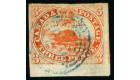 SG1a. 1851 3d Orange-vermillion. 'Laid Paper'. Very fine used sh