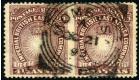 SG11ac. 1893 4 1/2a Brown-purple 'Horizontal Piar, Imperforate b