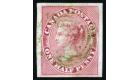 SG17. 1857 1/2d Deep rose. Superb used with GREEN cancel...