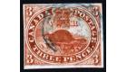 SG18b. 1857 3d Red 'Major re-entry'. Superb used with beautiful