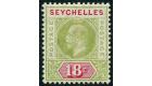 SG76a. 1913 18c Sage-green and carmine. Split 'A'. Superb fresh 