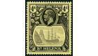 SG92c. 1923 4d Grey and black/yellow. 'Cleft Rock'. Superb fresh