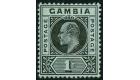 SG81a. 1909 1/- Black/green. 'Dented Frame'. Very fine mint...