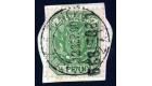 SG1. 1900 1/2d Green. Superb fine used on small piece...