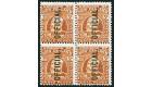 SG O74ab. 1910 3d Chestnut. 'Mixed Perforations'. Choice superb