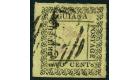 SG121. 1862 2c Black on yellow. Very fine used...