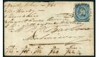 SG18. 1854 Cover bearing 4c Deep blue to Mahaicony...