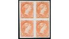 SG105b 1891 3c Bright vermilion 'IMPERFORATE'. Superb fresh mint