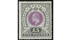 SG144. 1902 £5 Mauve and black. Brilliant fresh mint with beaut