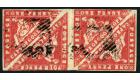 SG14e. 1861 4d Vermilion 'ERROR OF COLOUR'. THE FAMOUS BLOCK...