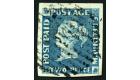 SG8. 1849 2d Blue. Early Impression. Choice superb fine used...