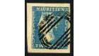 SG43. 1859 2d Blue. Superb use with beautiful colour and large m