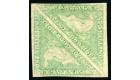 SG21a. 1863 1/- Pale emerald-green. Very fine fresh mint pair...