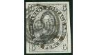 SG3. 1851 6d Brown-purple. 'Laid Paper'. Very fine used with ver