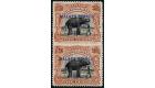 SG258a. 1922 5c Black and orange-brown. "Imperforate Between'. U