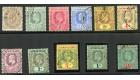 SG25-34. 1907 Set of 10. Superb used...