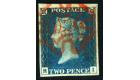 1840. 2d Blue, Plate 1, Lettered R-I 'Shifted transfer'. Superb