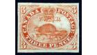 SG5. 1852 3d Red. Outstanding fresh mint with large margins...