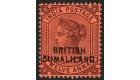 SG20b. 1903 12a Purple/red. 'SUMALILAND' for 'SOMALILAND'. Super