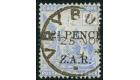 SG4a. 1899 '2 1/2 PENCE' on 2 1/2d Blue. 'Italic 'Z'. Superb wel